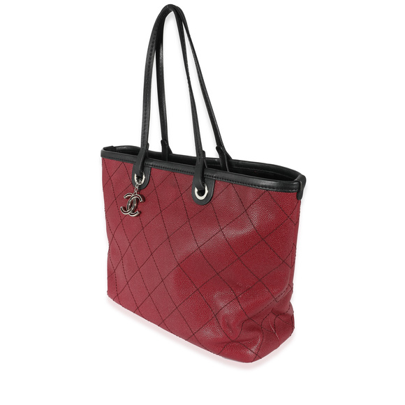 Chanel Burgundy Quilted Caviar Fever Tote - Picture 2 of 6